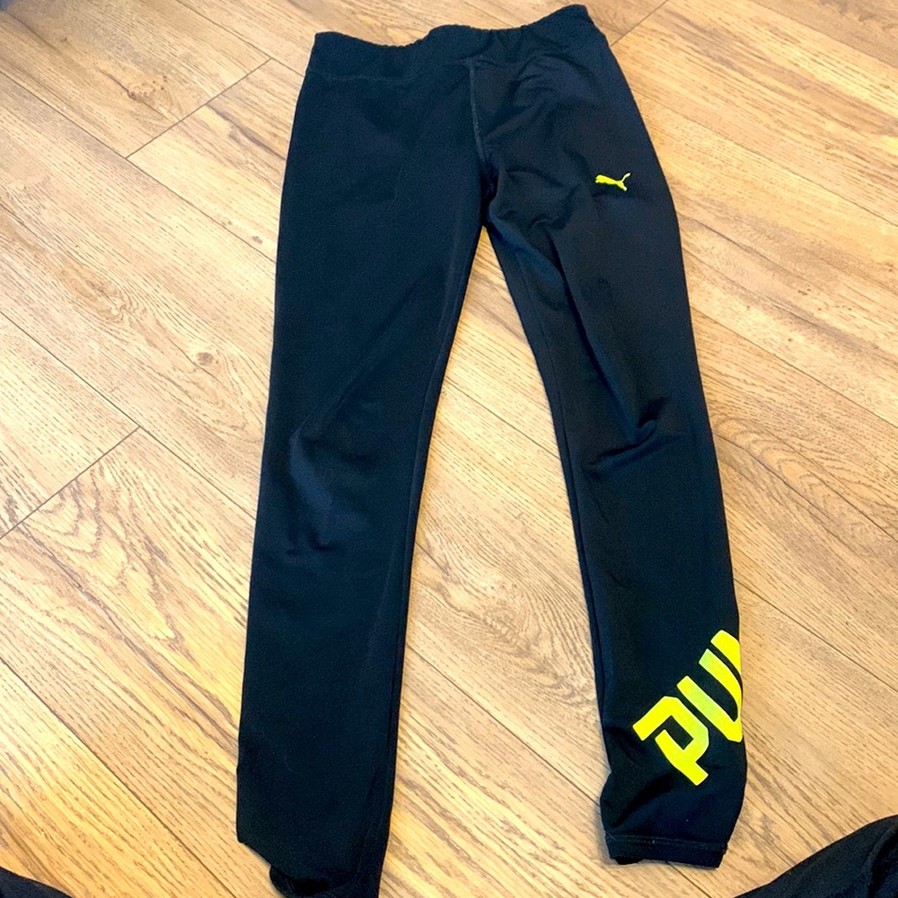 Black puma leggings girls girls size 10/12